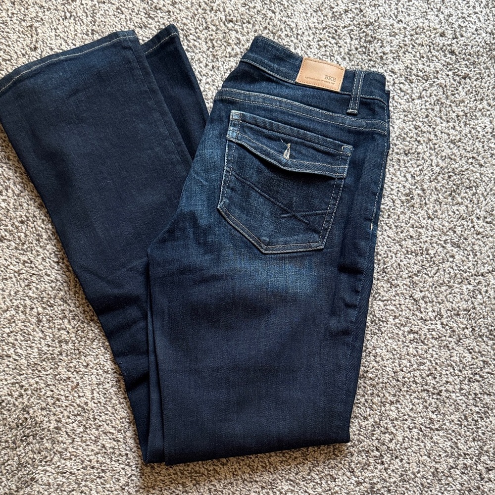BKE Women's Boot Cut Jeans - Dark Blue